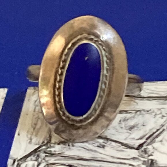 Lapis lazuli ring in sterling silver from Bali - Picture 2 of 5